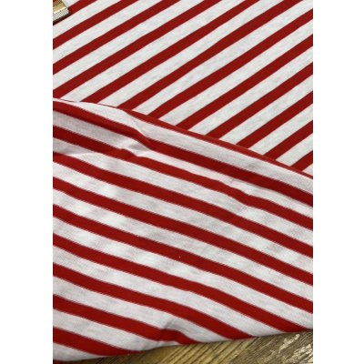 画像3: 生地：綿100％ボーダー柄天竺ニット（オフ／赤）