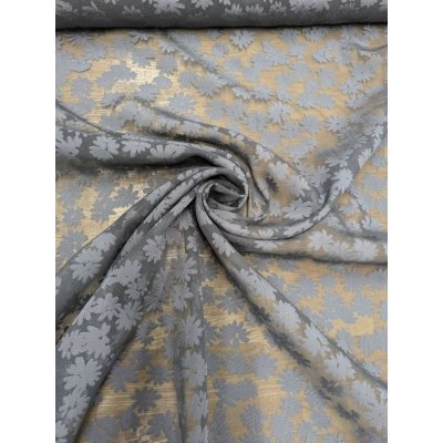 画像5: 生地：ポリレーヨン花柄朱子染オパール（グレー）