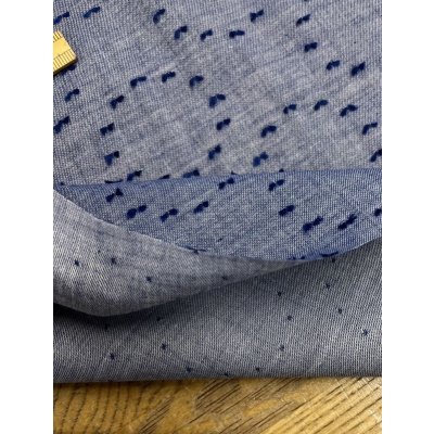 画像4: 生地：綿100％サークルカットジャガード（デニムブルー）