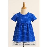 生地：綿100％水玉柄天竺ニット（ブルー／白）