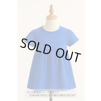 生地：綿100％水玉柄天竺ニット（ブルー／白）