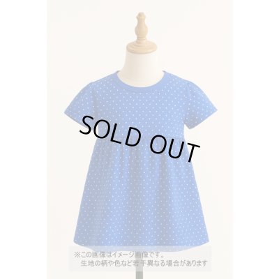 画像1: 生地：綿100％水玉柄天竺ニット（ブルー／白）