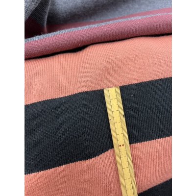 画像3: 生地：綿100％厚手太ボーダー柄天竺ニット（コーラル／黒）