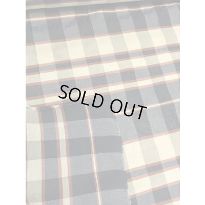 画像3: 生地:チェック柄シルク(紺)