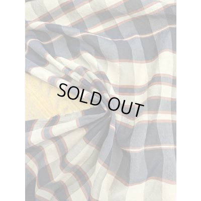 画像4: 生地:チェック柄シルク(紺)