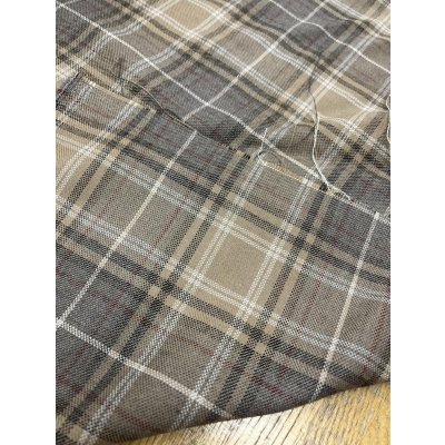 画像3: 生地：チェック織り薄手ウール（ベージュ）