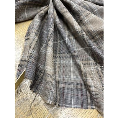 画像5: 生地：チェック織り薄手ウール（ベージュ）