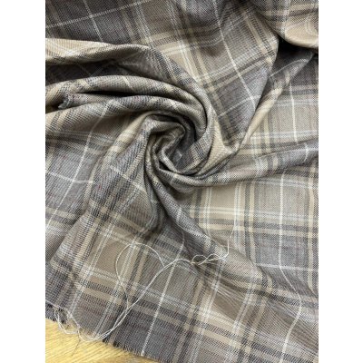 画像6: 生地：チェック織り薄手ウール（ベージュ）