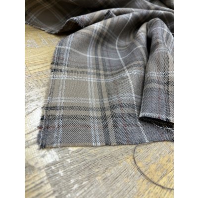 画像7: 生地：チェック織り薄手ウール（ベージュ）