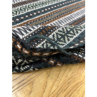 画像4: 生地：ネイティブボーダー柄ウール（グリーン茶）