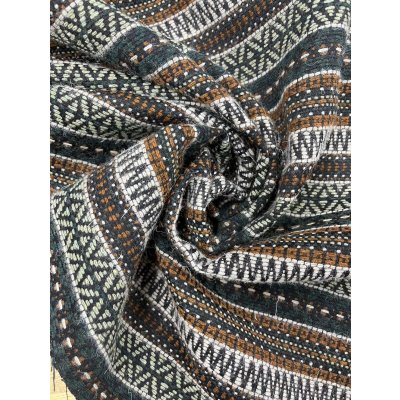 画像6: 生地：ネイティブボーダー柄ウール（グリーン茶）