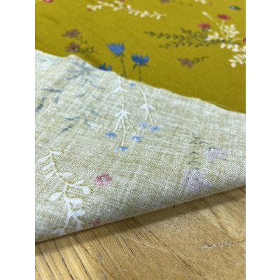 画像3: 生地:綿100%野の花柄コットン(からし)