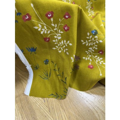 画像8: 生地:綿100%野の花柄コットン(からし)