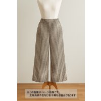 生地： ３配色千鳥格子チェックのツイード（生成／オリーブ／茶）