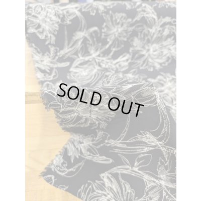 画像3: 生地：手書き風フラワープリントポリエステル100％（黒／白）