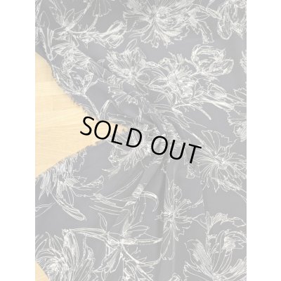 画像5: 生地：手書き風フラワープリントポリエステル100％（黒／白）