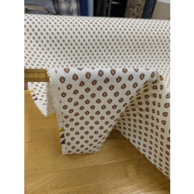 画像4: 生地：プロヴァンス風小紋柄ポリプリント（白／茶）