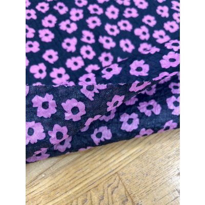 画像4: 生地：綿80ローンミラクルウェーブプリント（紺／ピンク）