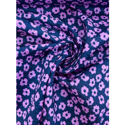 画像7: 生地：綿80ローンミラクルウェーブプリント（紺／ピンク）