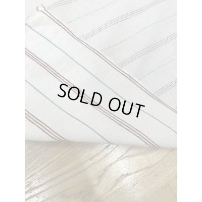 画像3: 生地：綿レーヨンリネンドビーボーダー広巾（ベージュ／茶）