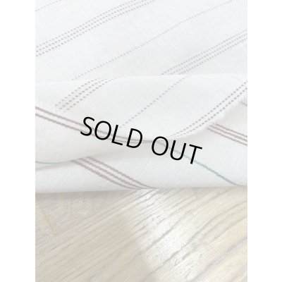 画像4: 生地：綿レーヨンリネンドビーボーダー広巾（ベージュ／茶）