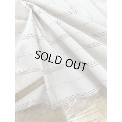 画像5: 生地：綿レーヨンリネンドビーボーダー広巾（ベージュ／茶）