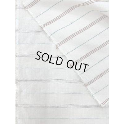 画像7: 生地：綿レーヨンリネンドビーボーダー広巾（ベージュ／茶）