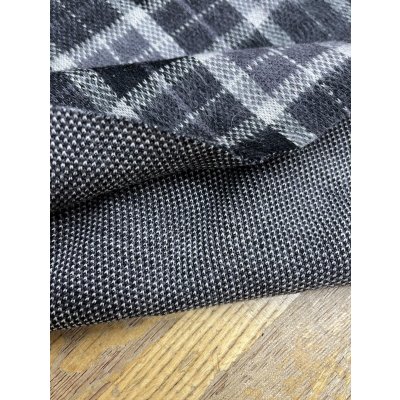画像4: 生地：チェック柄アクリルジャガードニット（黒）