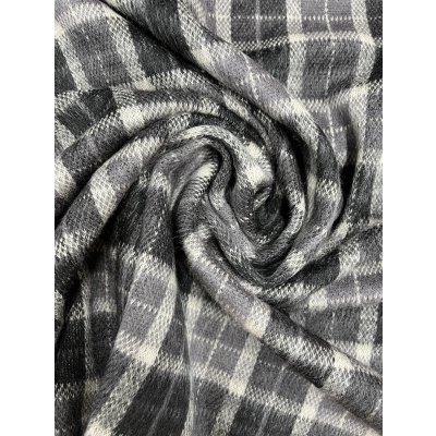 画像6: 生地：チェック柄アクリルジャガードニット（黒）