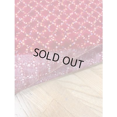 画像3: 生地：綿100％小花柄・格子・ガーデン柄プリント（赤）