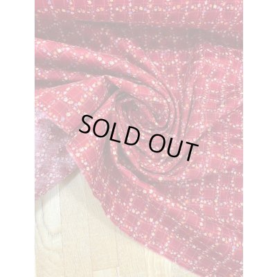 画像5: 生地：綿100％小花柄・格子・ガーデン柄プリント（赤）