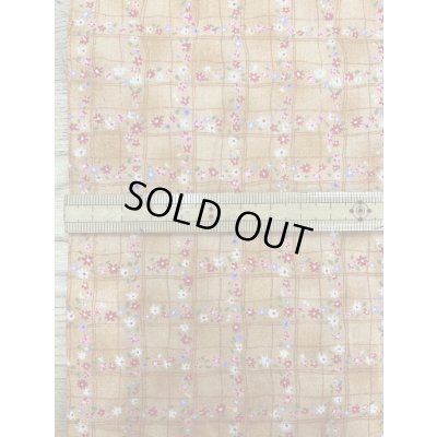 画像2: 生地：綿100％小花柄・格子・ガーデン柄プリント（オレンジ）