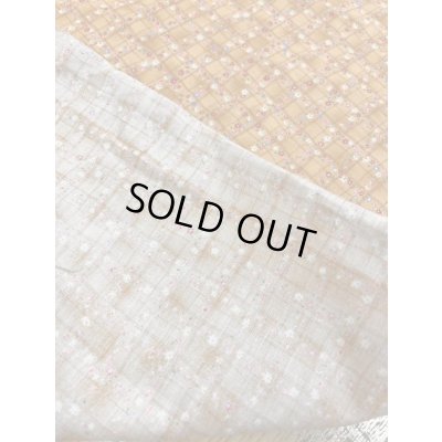 画像3: 生地：綿100％小花柄・格子・ガーデン柄プリント（オレンジ）