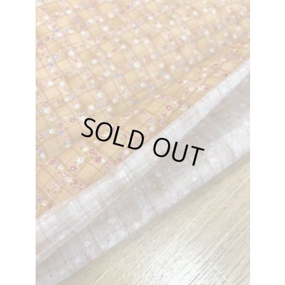 画像4: 生地：綿100％小花柄・格子・ガーデン柄プリント（オレンジ）