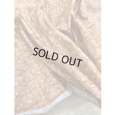 画像5: 生地：綿100％小花柄・格子・ガーデン柄プリント（オレンジ）