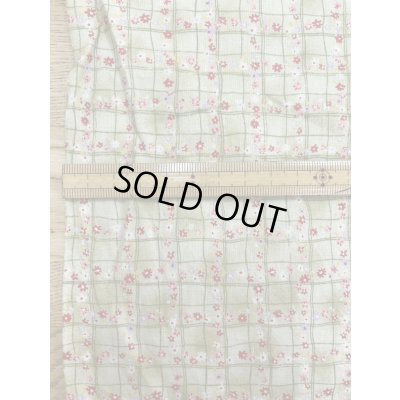 画像2: 生地：綿100％小花柄・格子・ガーデン柄プリント（グリーン）