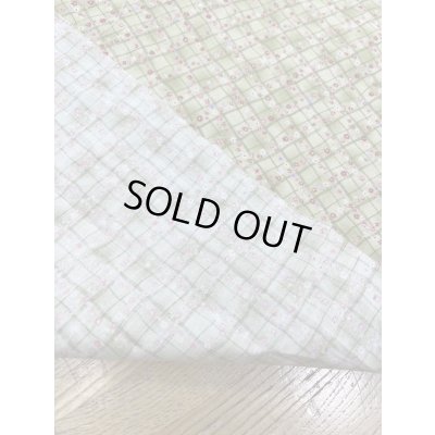 画像3: 生地：綿100％小花柄・格子・ガーデン柄プリント（グリーン）