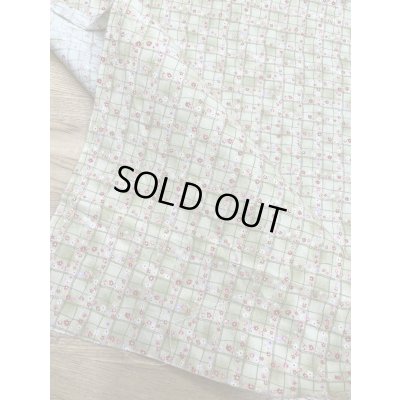 画像5: 生地：綿100％小花柄・格子・ガーデン柄プリント（グリーン）
