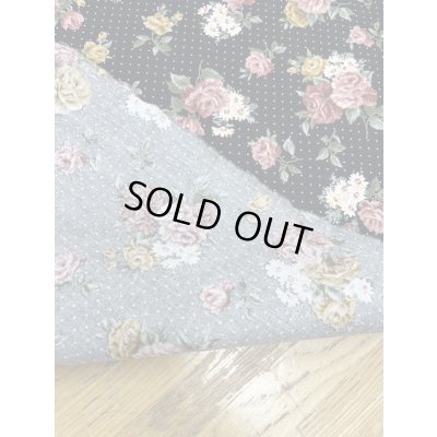 画像4: 生地：綿100％花・ドット柄プリントシーチング（黒地）