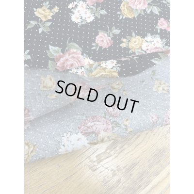 画像5: 生地：綿100％花・ドット柄プリントシーチング（黒地）