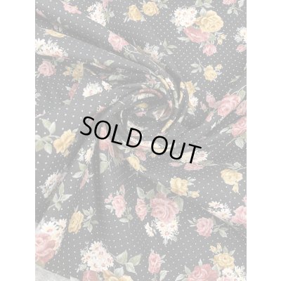 画像7: 生地：綿100％花・ドット柄プリントシーチング（黒地）