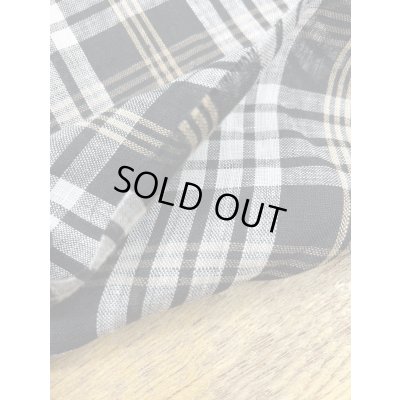 画像4: 生地：麻100％チェック柄プリント（紺系）