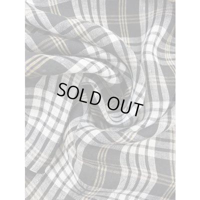 画像6: 生地：麻100％チェック柄プリント（紺系）