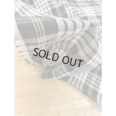 画像7: 生地：麻100％チェック柄プリント（紺系）