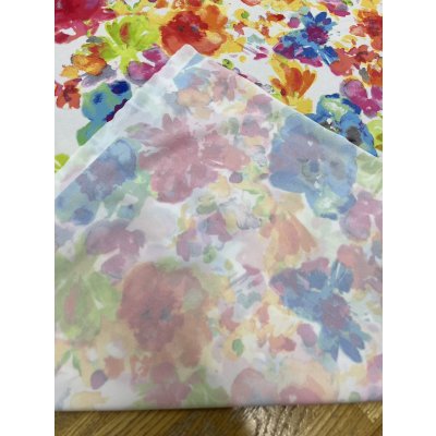 画像3: 生地：水彩画花柄プリントポリ2WAYニット（白地）