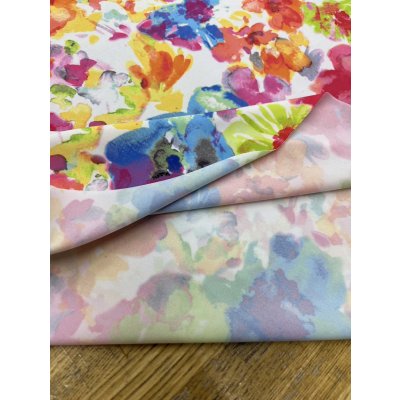 画像4: 生地：水彩画花柄プリントポリ2WAYニット（白地）