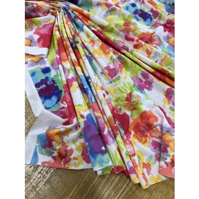 画像5: 生地：水彩画花柄プリントポリ2WAYニット（白地）