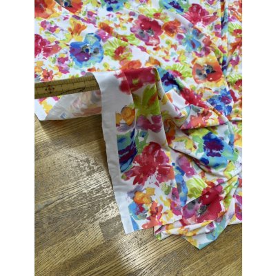 画像8: 生地：水彩画花柄プリントポリ2WAYニット（白地）