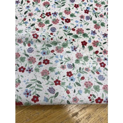 画像4: 生地：綿100％花柄総柄プリント（白地）