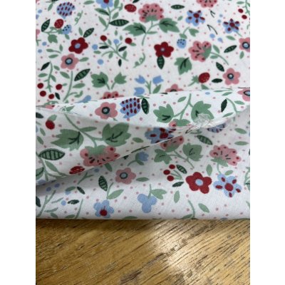 画像5: 生地：綿100％花柄総柄プリント（白地）